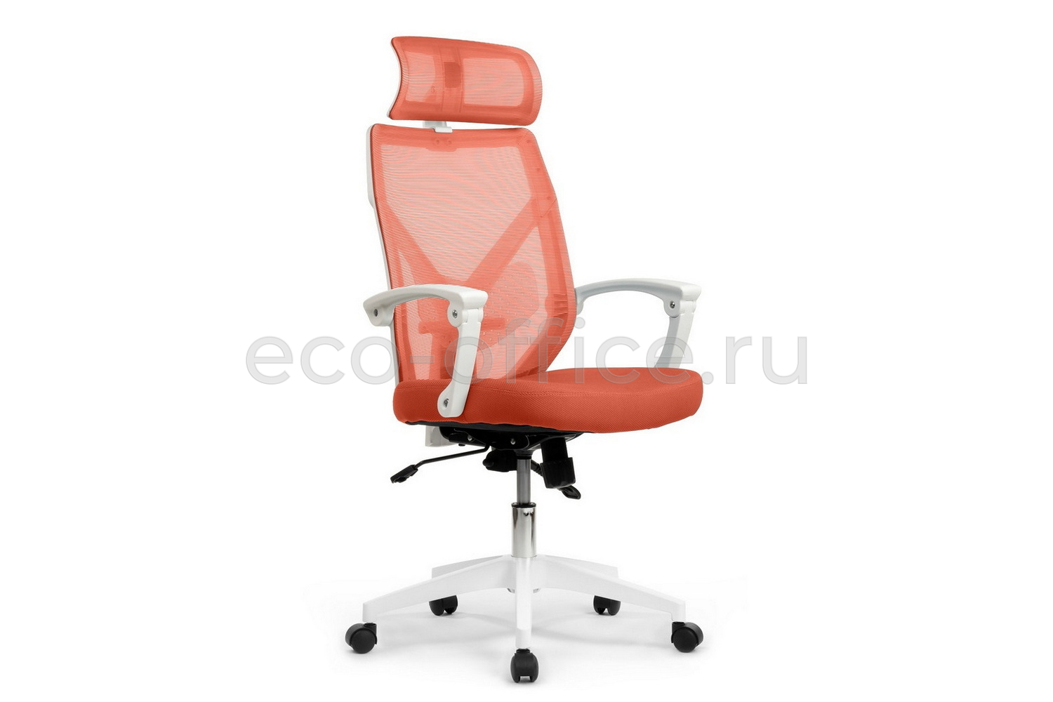 Кресло RV Chair OLIVER W-203 AC Белый пластик / Оранжевая ткань купить в Ростове на Дону