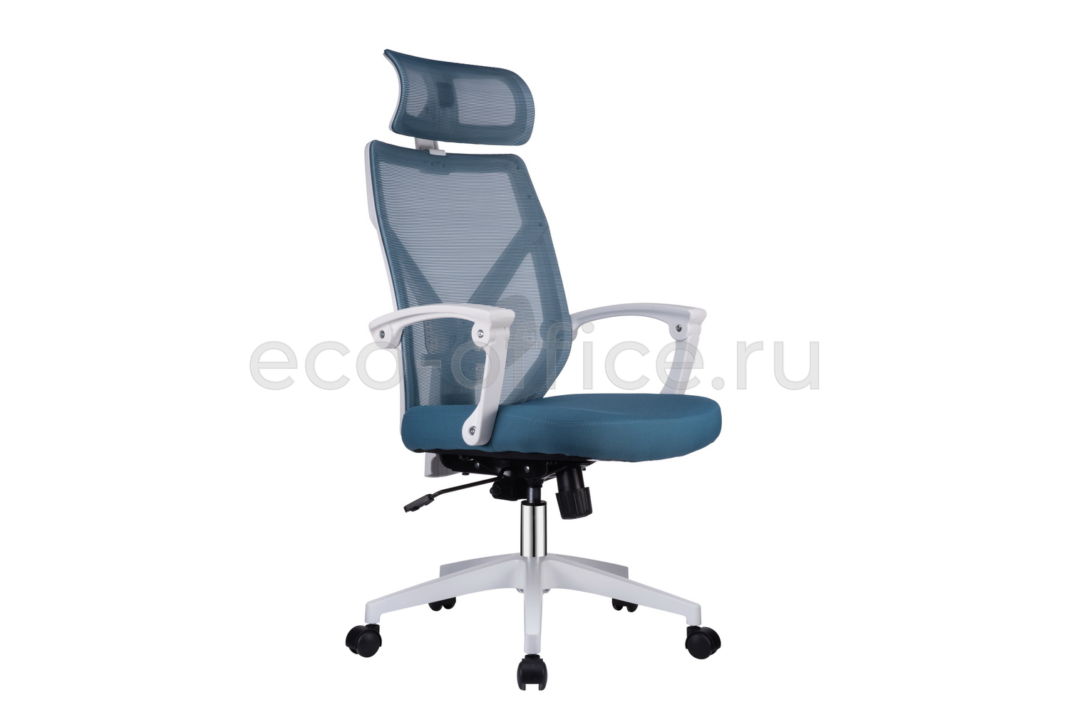 Кресло RV Chair OLIVER W-203 AC Белый пластик / Синяя ткань купить в Ростове на Дону