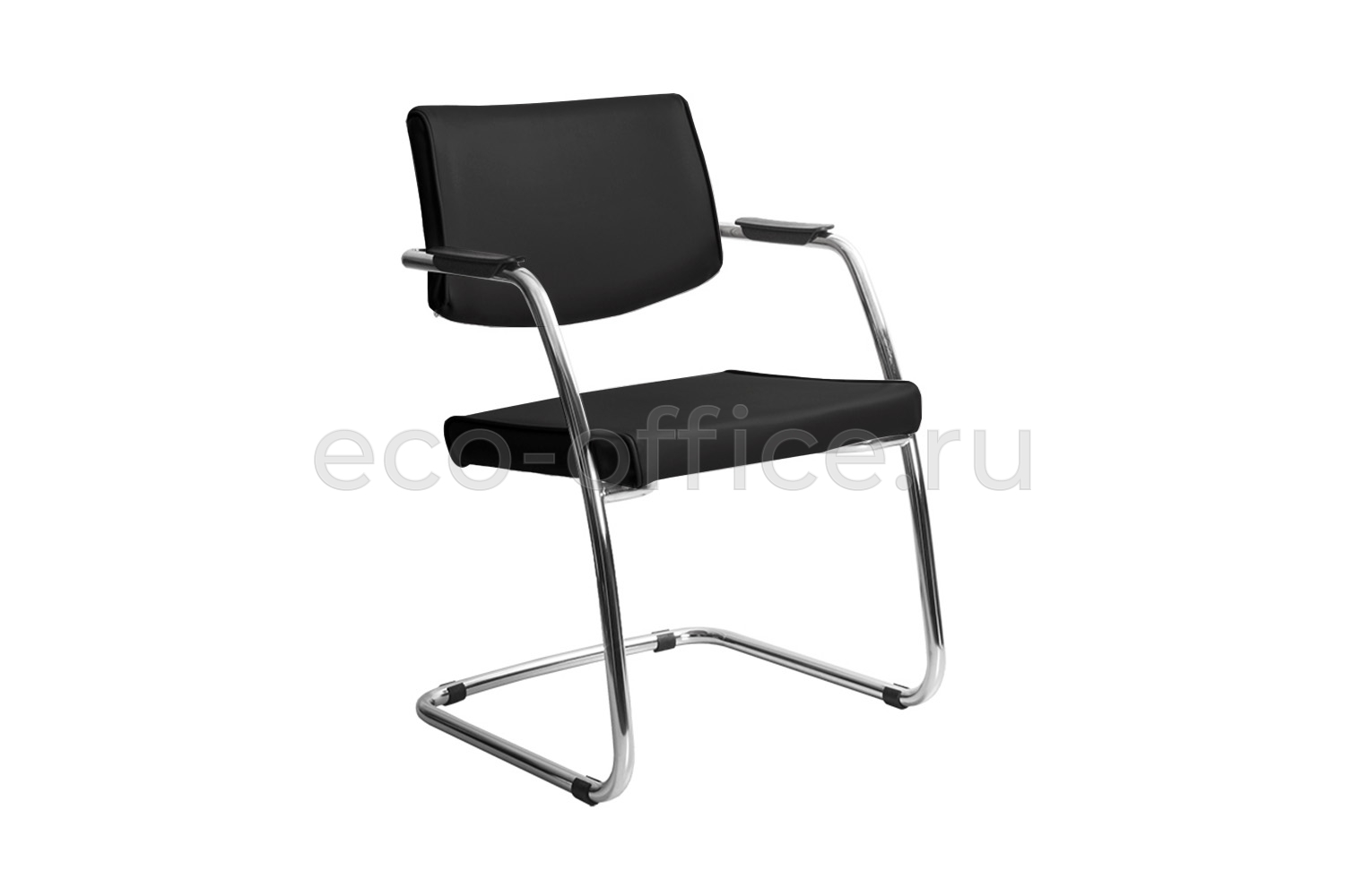 Стул посетителя DELTA PA Chrome 450330-07/V4 Чёрная экокожа купить в Ростове на Дону