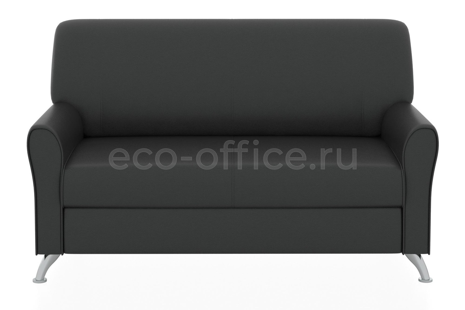 Двухместный диван ЕВРОПА экокожа Euroline 9100 Чёрный купить в Ростове на Дону