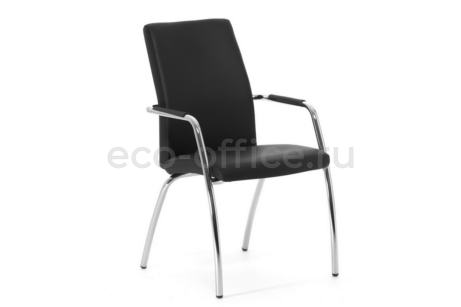 Конференц-кресло Profoffice WELL SEAT на 4 опорах Чёрная экокожа купить в Ростове на Дону