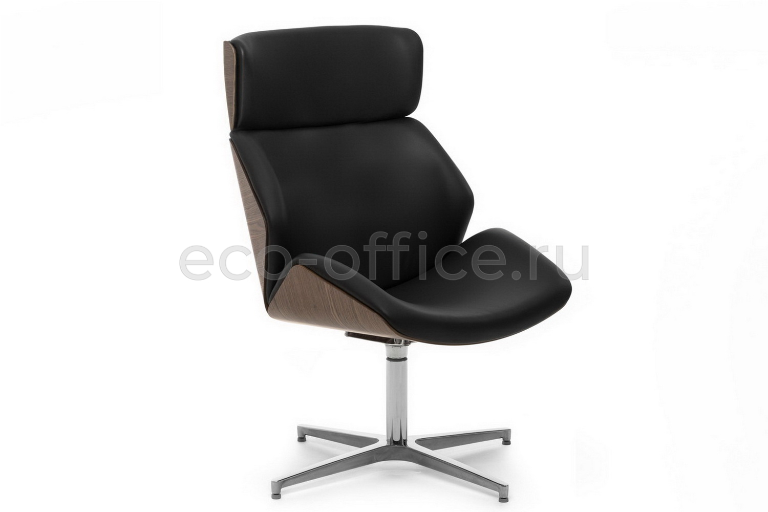 Кресло Profoffice CHARM HIGH WOOD LOUNGE Чёрная кожа купить в Ростове на Дону