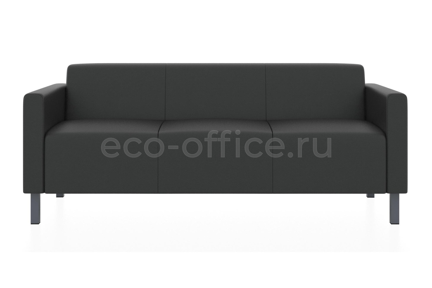 Трехместный диван ЕВРО экокожа Euroline 9100 Чёрный купить в Ростове на Дону