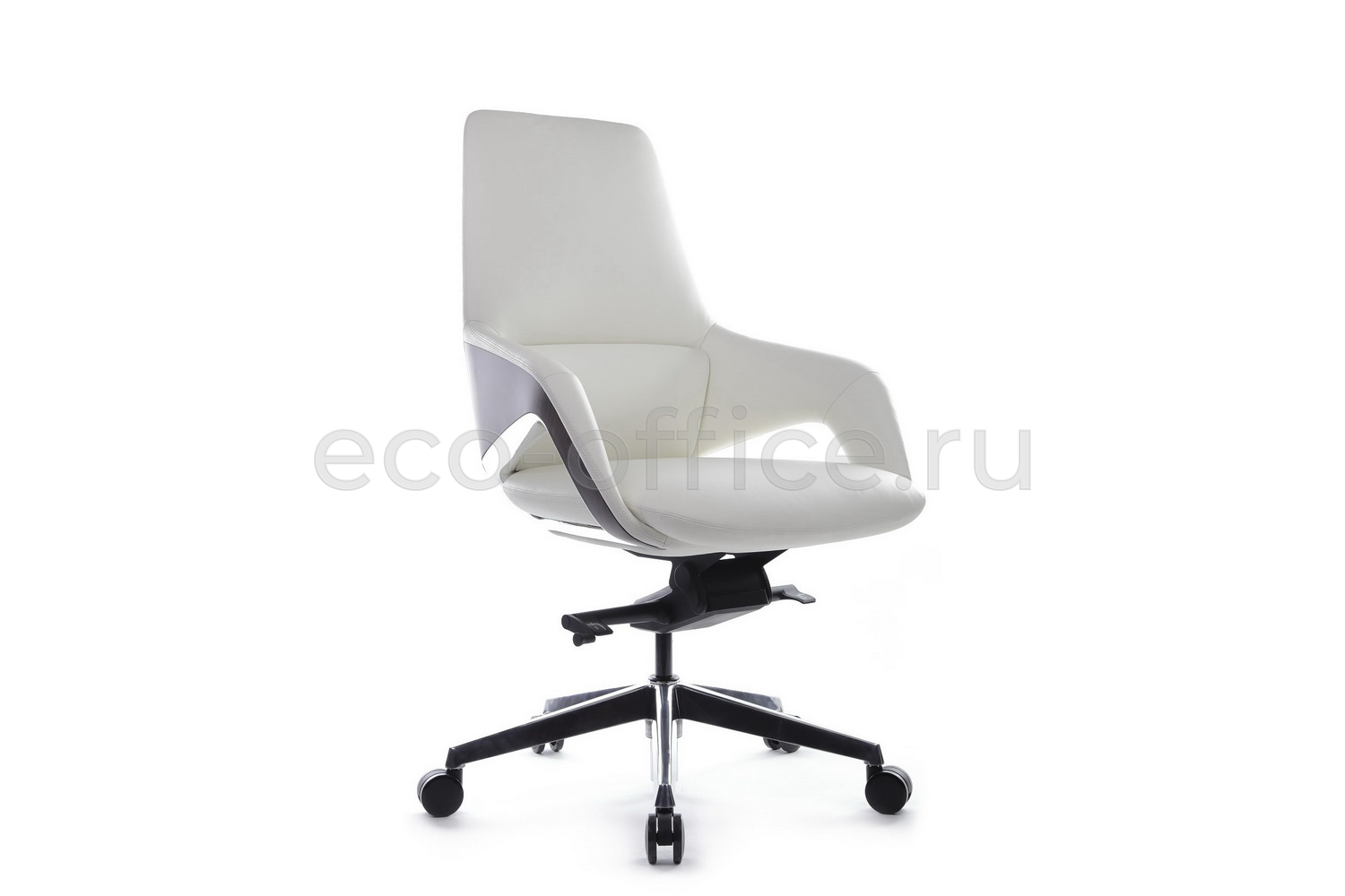 Кресло руководителя RV Design AURA-M FK005-B Белая кожа купить в Ростове на Дону