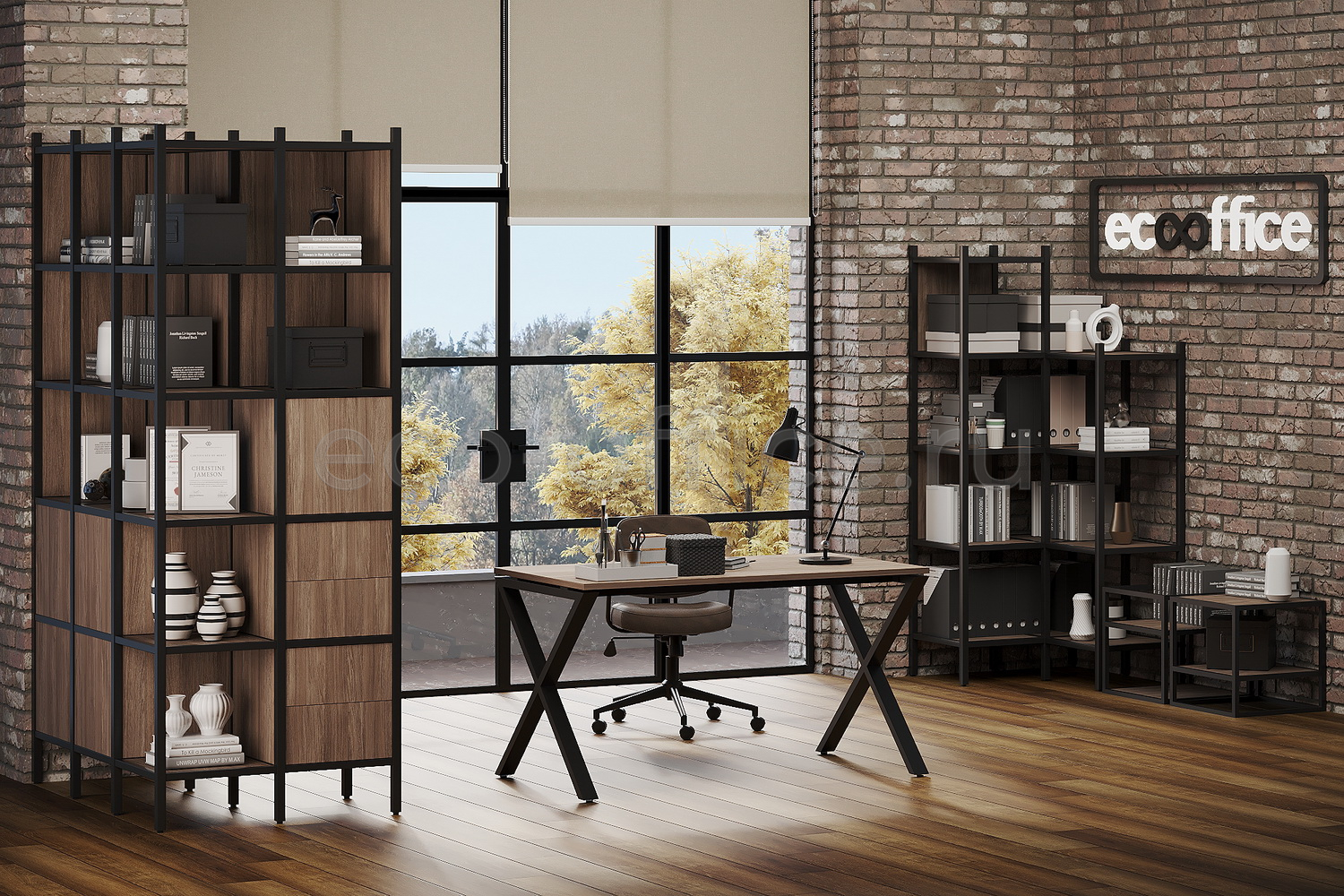 Кабинет руководителя LOFT Дуб Аризона / Чёрный металл купить в Ростове на Дону