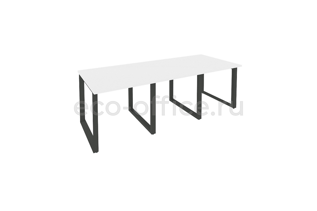Стол переговорный (3 столешницы) ONIX O.MO-PRG-3.0 Белый Бриллиант / Антрацит металл  купить в Ростове на Дону