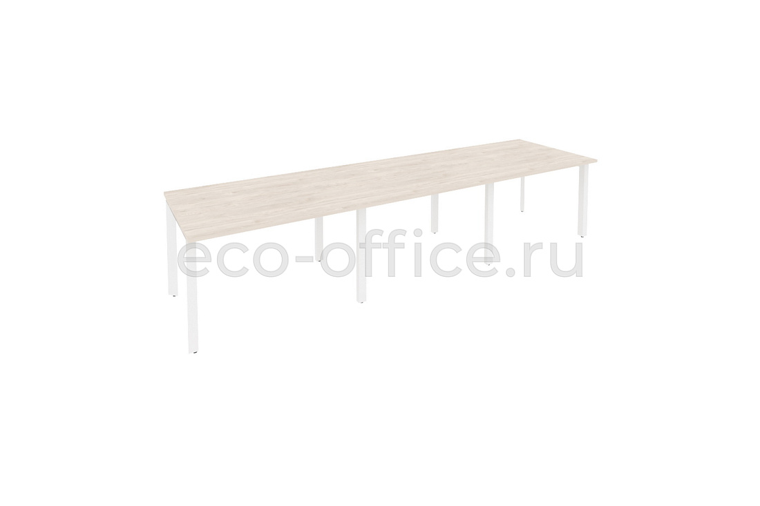 Стол переговорный (3 столешницы) ONIX O.MP-PRG-3.2 Денвер Светлый / Белый металл  купить в Ростове на Дону