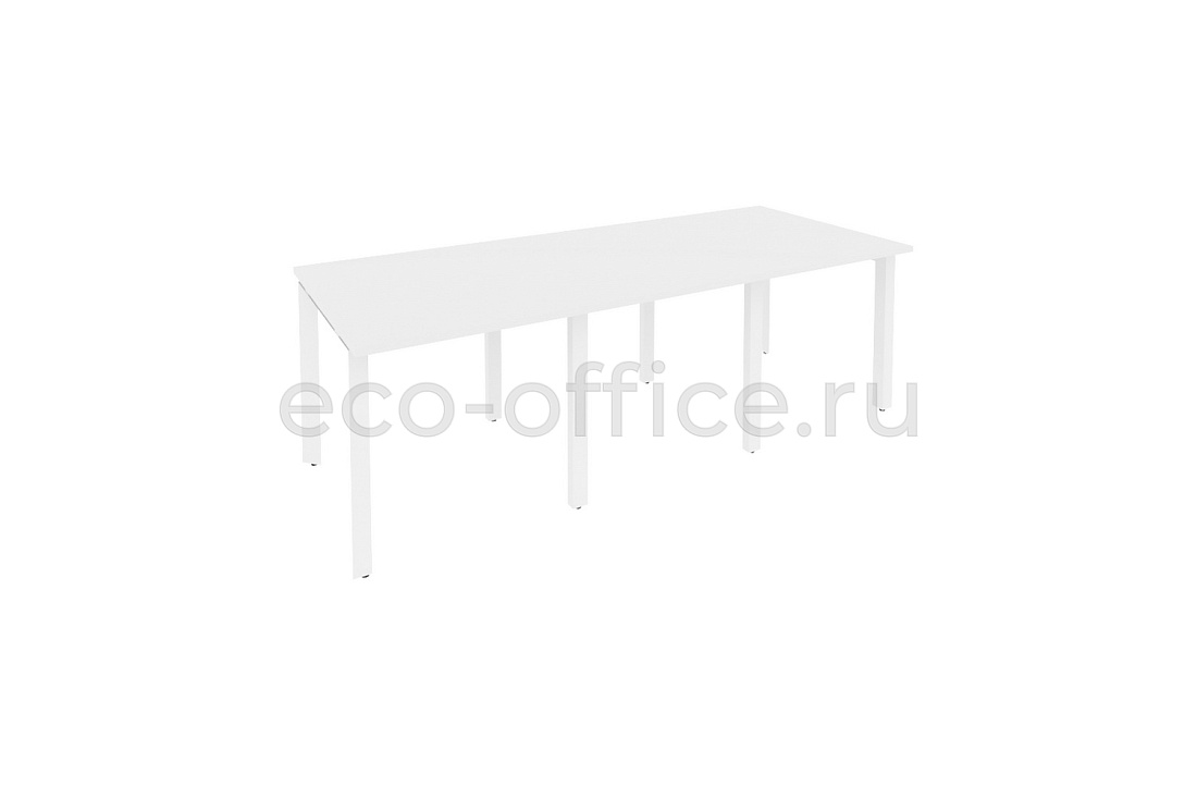 Стол переговорный (3 столешницы) ONIX O.MP-PRG-3.0 Белый Бриллиант / Белый металл  купить в Ростове на Дону