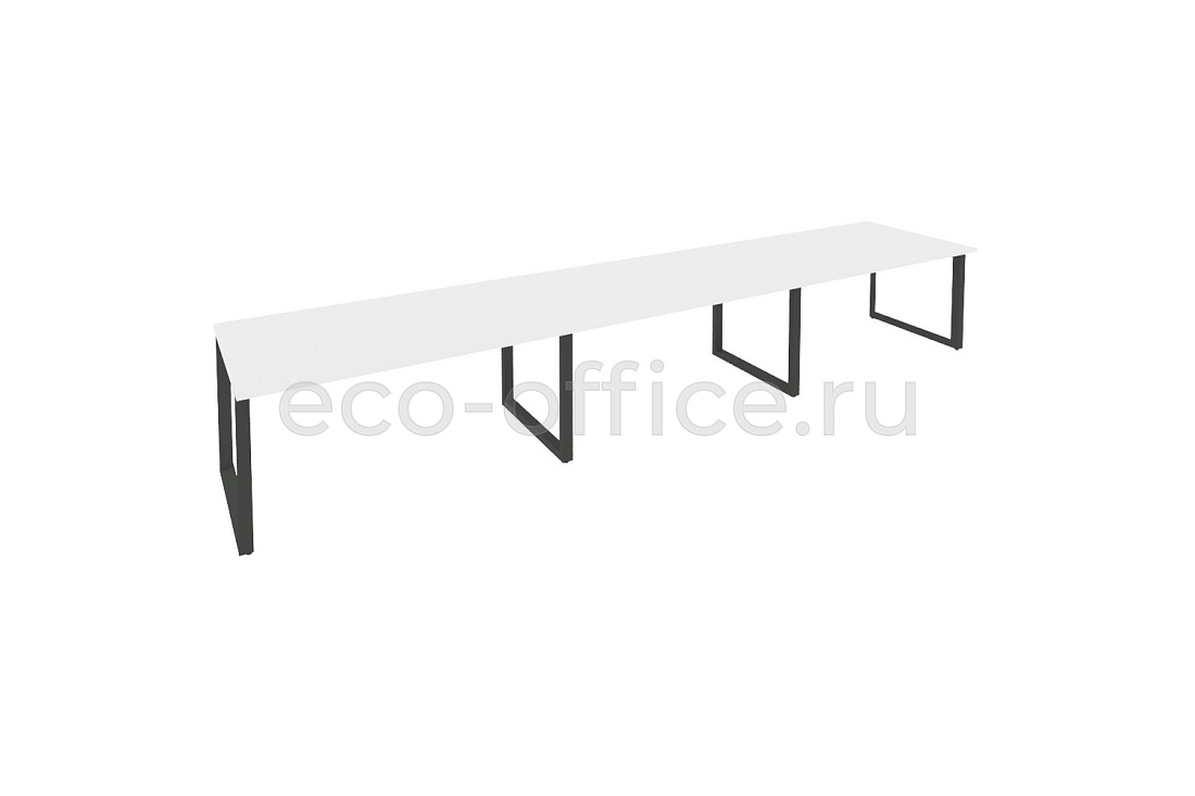 Стол переговорный (3 столешницы) ONIX O.MO-PRG-3.4 Белый Бриллиант / Антрацит металл  купить в Ростове на Дону