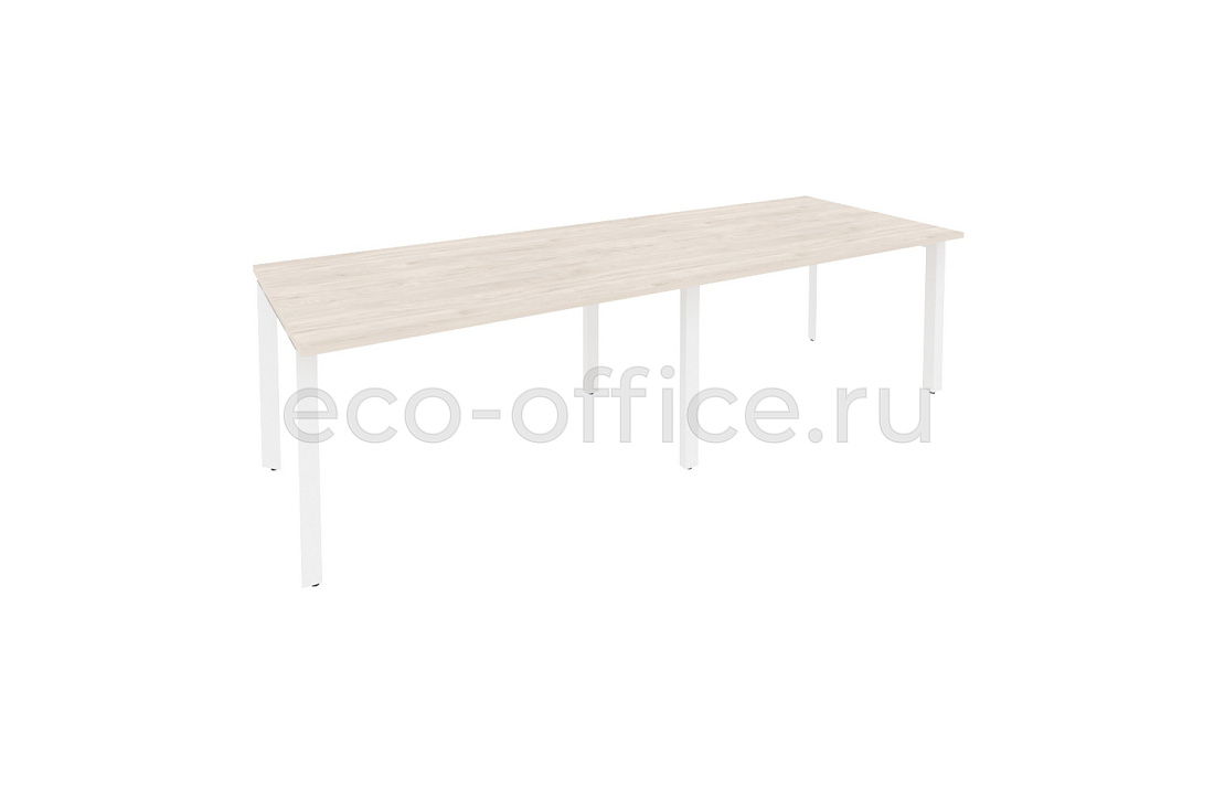 Стол переговорный (2 столешницы) ONIX O.MP-PRG-2.3 Денвер Светлый / Белый металл  купить в Ростове на Дону