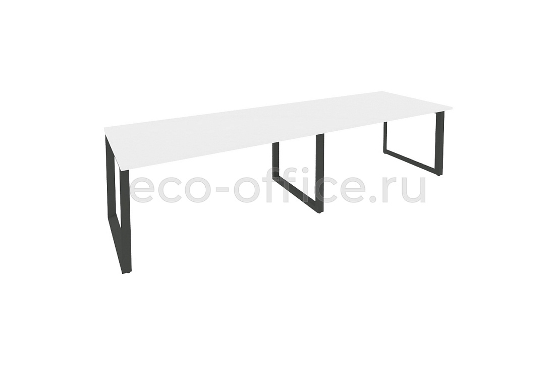 Стол переговорный (2 столешницы) ONIX O.MO-PRG-2.4 Белый Бриллиант / Антрацит металл  купить в Ростове на Дону