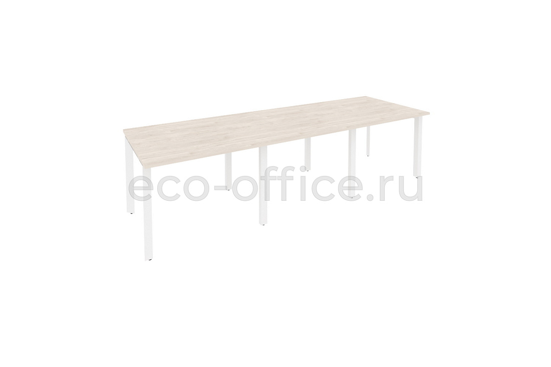Стол переговорный (3 столешницы) ONIX O.MP-PRG-3.1 Денвер Светлый / Белый металл  купить в Ростове на Дону
