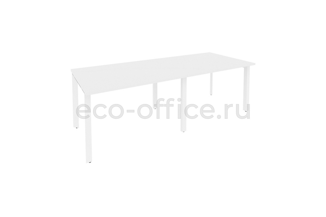 Стол переговорный (2 столешницы) ONIX O.MP-PRG-2.2 Белый Бриллиант / Белый металл  купить в Ростове на Дону