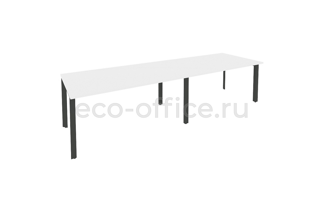 Стол переговорный (2 столешницы) ONIX O.MP-PRG-2.4 Белый Бриллиант / Антрацит металл  купить в Ростове на Дону