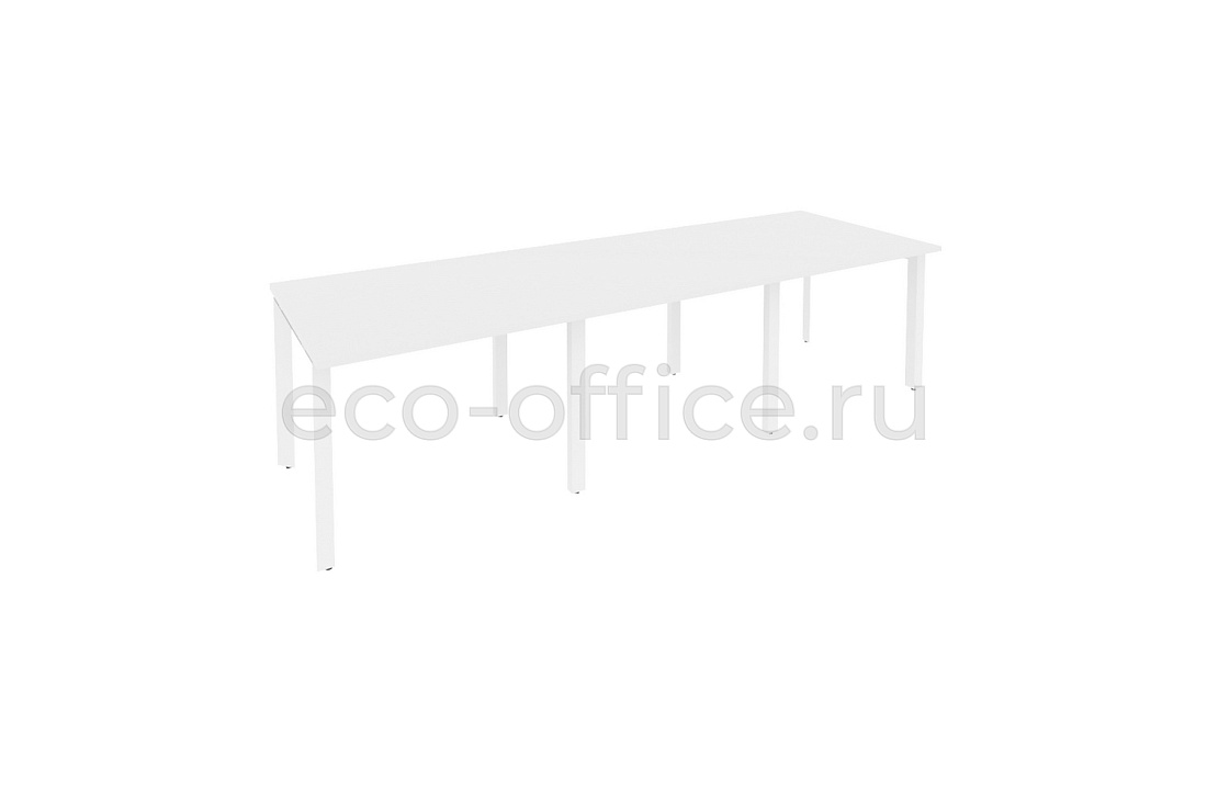Стол переговорный (3 столешницы) ONIX O.MP-PRG-3.1 Белый Бриллиант / Белый металл  купить в Ростове на Дону