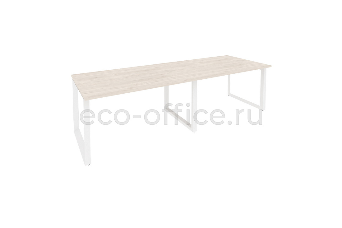 Стол переговорный (2 столешницы) ONIX O.MO-PRG-2.3 Денвер Светлый / Белый металл  купить в Ростове на Дону