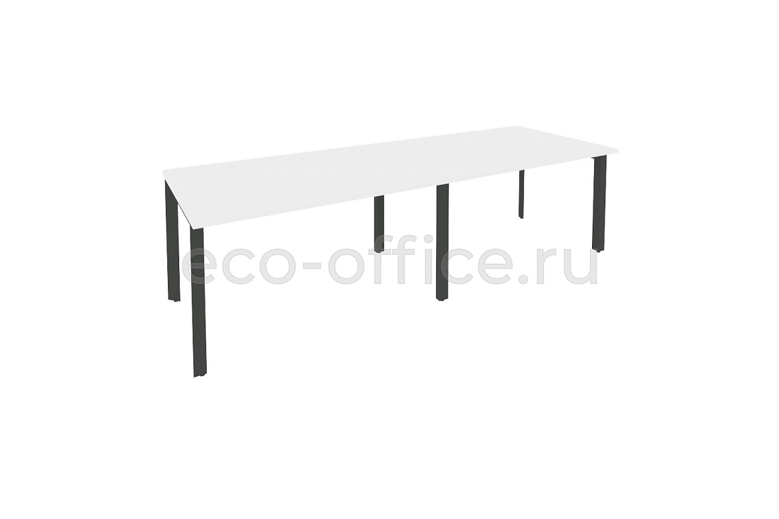 Стол переговорный (2 столешницы) ONIX O.MP-PRG-2.3 Белый Бриллиант / Антрацит металл  купить в Ростове на Дону