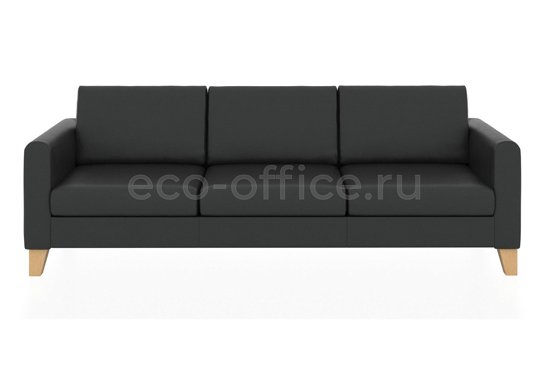 Трехместный диван БЕРГЕН экокожа Euroline 9100 Чёрный купить в Ростове на Дону