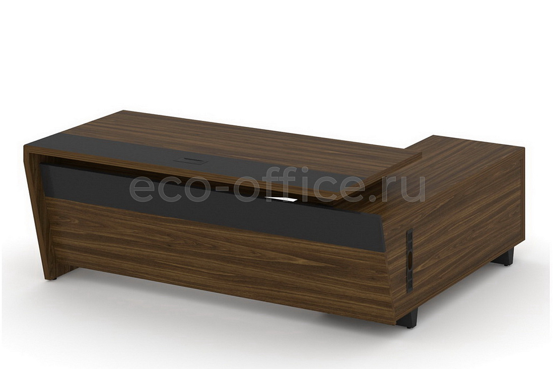 Стол руководителя с опорной тумбой CORNER COR.SRT-20(L) Орех Лоренцо купить в Ростове на Дону