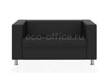 Двухместный диван АПОЛЛО экокожа Euroline 9100 Чёрный купить в Ростове на Дону