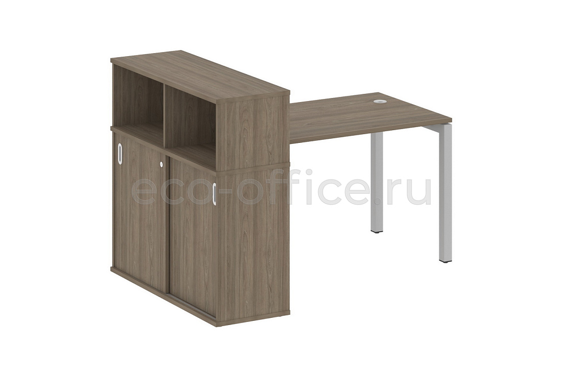 Стол письменный с опорным шкафом-купе METAL SYSTEM QUATTRO 5x5 50БП.РС-СШК-3.2 Вяз Благородный / Серый металл купить в Ростове на Дону
