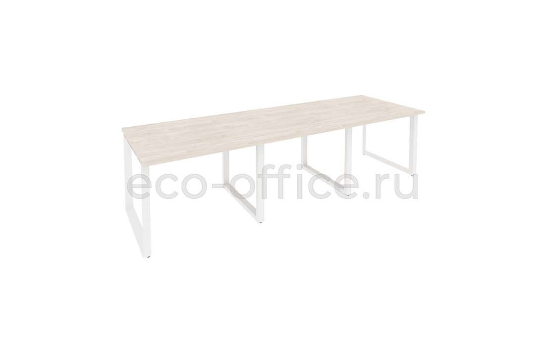 Стол переговорный (3 столешницы) ONIX O.MO-PRG-3.1 Денвер Светлый / Белый металл  купить в Ростове на Дону