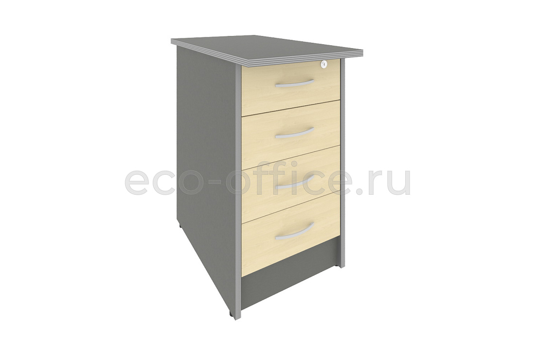 Тумба приставная 4 ящика RIVA А.ТП-4.2F-S Клён-металлик купить в Ростове на Дону