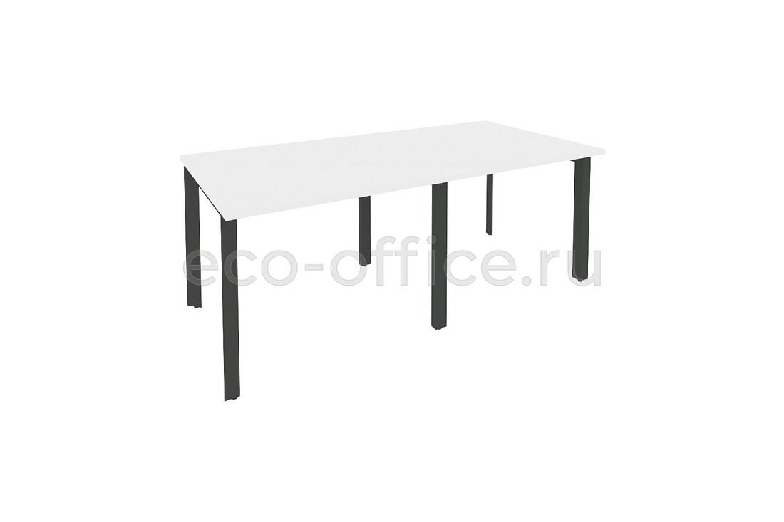 Стол переговорный (2 столешницы) ONIX O.MP-PRG-2.1 Белый Бриллиант / Антрацит металл  купить в Ростове на Дону
