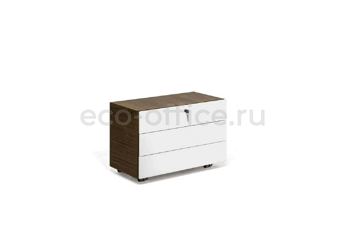 Тумба подкатная 3 ящика KYO KY3017 002 301 + 3517005025 Орех / Белый купить в Ростове на Дону