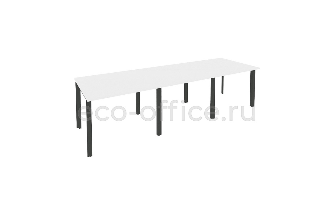 Стол переговорный (3 столешницы) ONIX O.MP-PRG-3.1 Белый Бриллиант / Антрацит металл  купить в Ростове на Дону