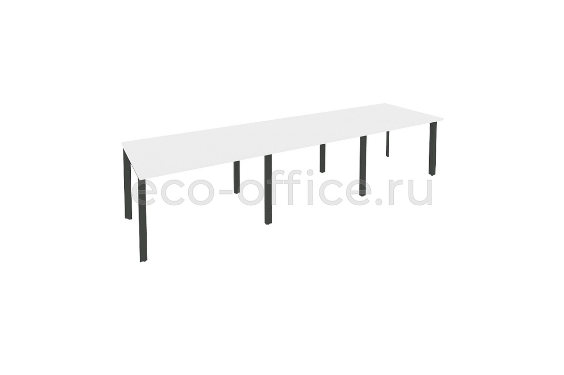 Стол переговорный (3 столешницы) ONIX O.MP-PRG-3.2 Белый Бриллиант / Антрацит металл  купить в Ростове на Дону