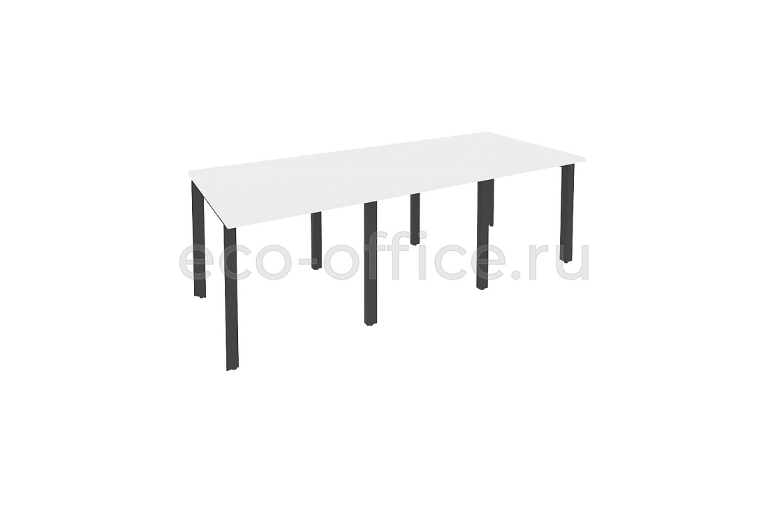 Стол переговорный (3 столешницы) ONIX O.MP-PRG-3.0 Белый Бриллиант / Антрацит металл  купить в Ростове на Дону