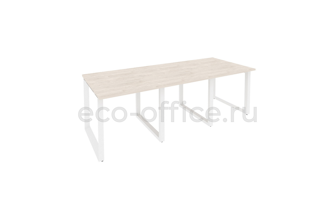Стол переговорный (3 столешницы) ONIX O.MO-PRG-3.0 Денвер Светлый / Белый металл  купить в Ростове на Дону