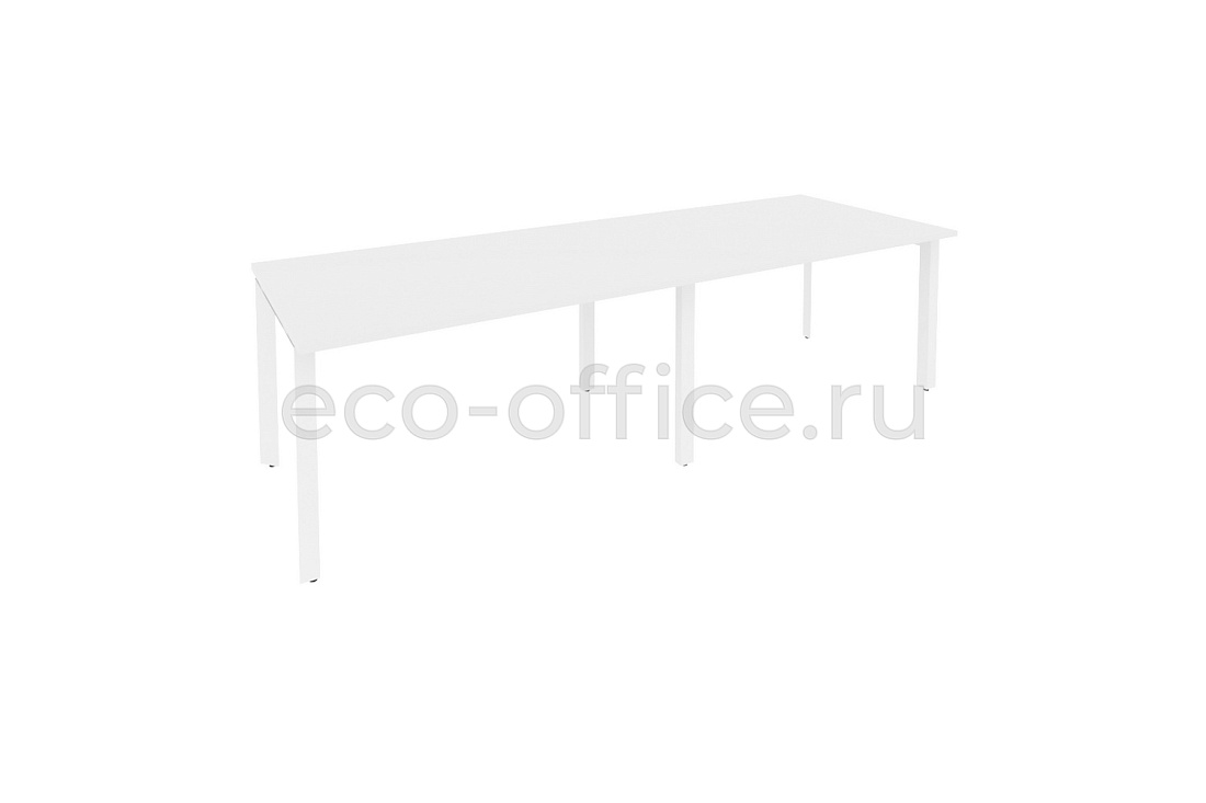 Стол переговорный (2 столешницы) ONIX O.MP-PRG-2.3 Белый Бриллиант / Белый металл  купить в Ростове на Дону