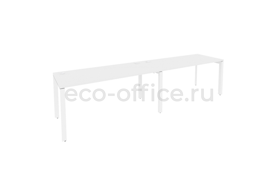 Рабочая станция на П-образном м/к ONIX O.MP-RS-2.4.7 Белый Бриллиант / Белый металл  купить в Ростове на Дону