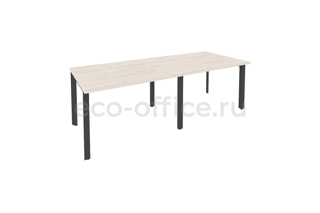 Стол переговорный (2 столешницы) ONIX O.MP-PRG-2.2 Денвер Светлый / Антрацит металл купить в Ростове на Дону