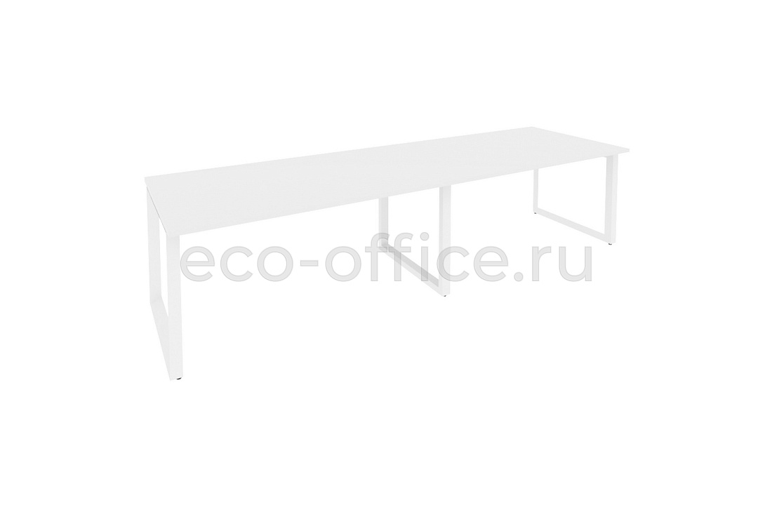 Стол переговорный (2 столешницы) ONIX O.MO-PRG-2.4 Белый Бриллиант / Белый металл  купить в Ростове на Дону