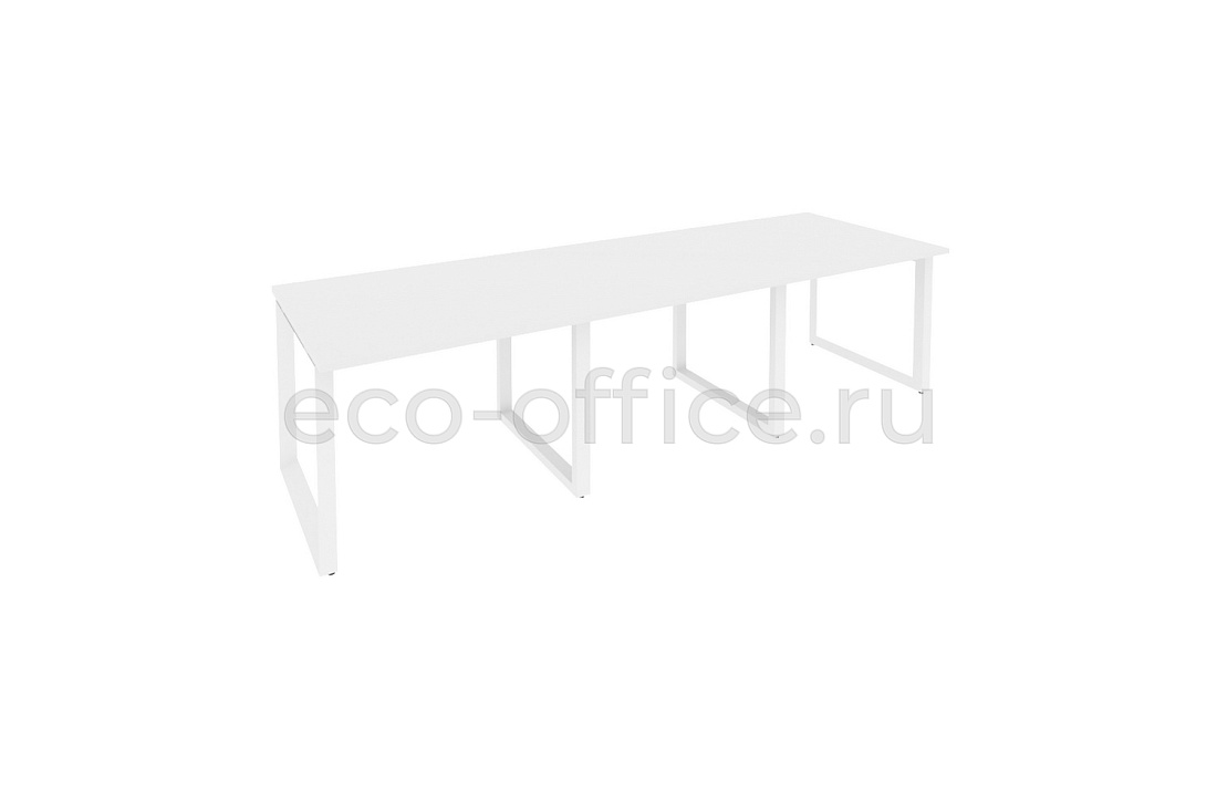 Стол переговорный (3 столешницы) ONIX O.MO-PRG-3.1 Белый Бриллиант / Белый металл  купить в Ростове на Дону