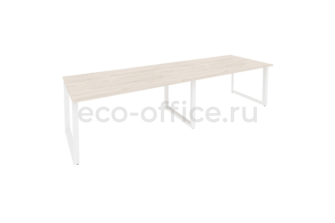 Стол переговорный (2 столешницы) ONIX O.MO-PRG-2.4 Денвер Светлый / Белый металл  купить в Ростове на Дону