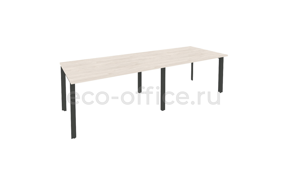 Стол переговорный (2 столешницы) ONIX O.MP-PRG-2.3 Денвер Светлый / Антрацит металл купить в Ростове на Дону