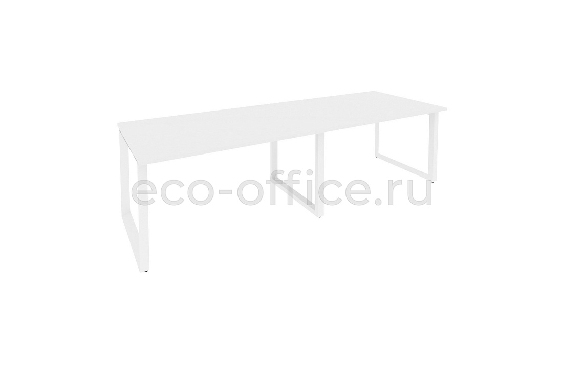 Стол переговорный (2 столешницы) ONIX O.MO-PRG-2.3 Белый Бриллиант / Белый металл  купить в Ростове на Дону