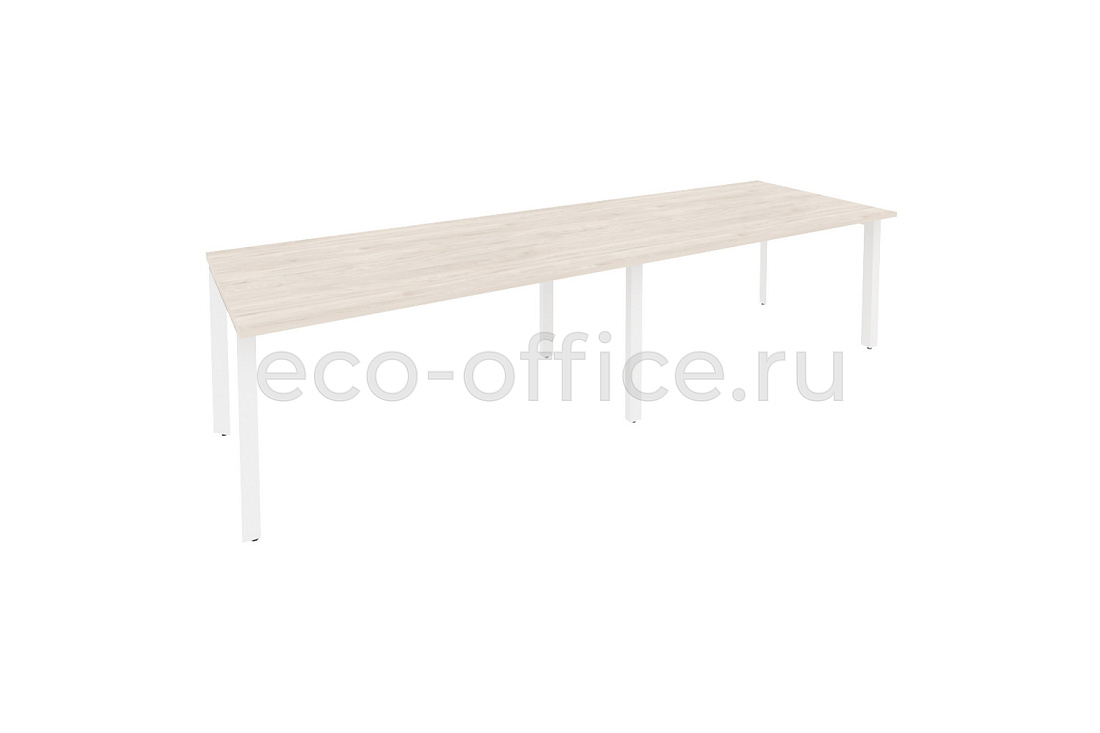 Стол переговорный (2 столешницы) ONIX O.MP-PRG-2.4 Денвер Светлый / Белый металл  купить в Ростове на Дону