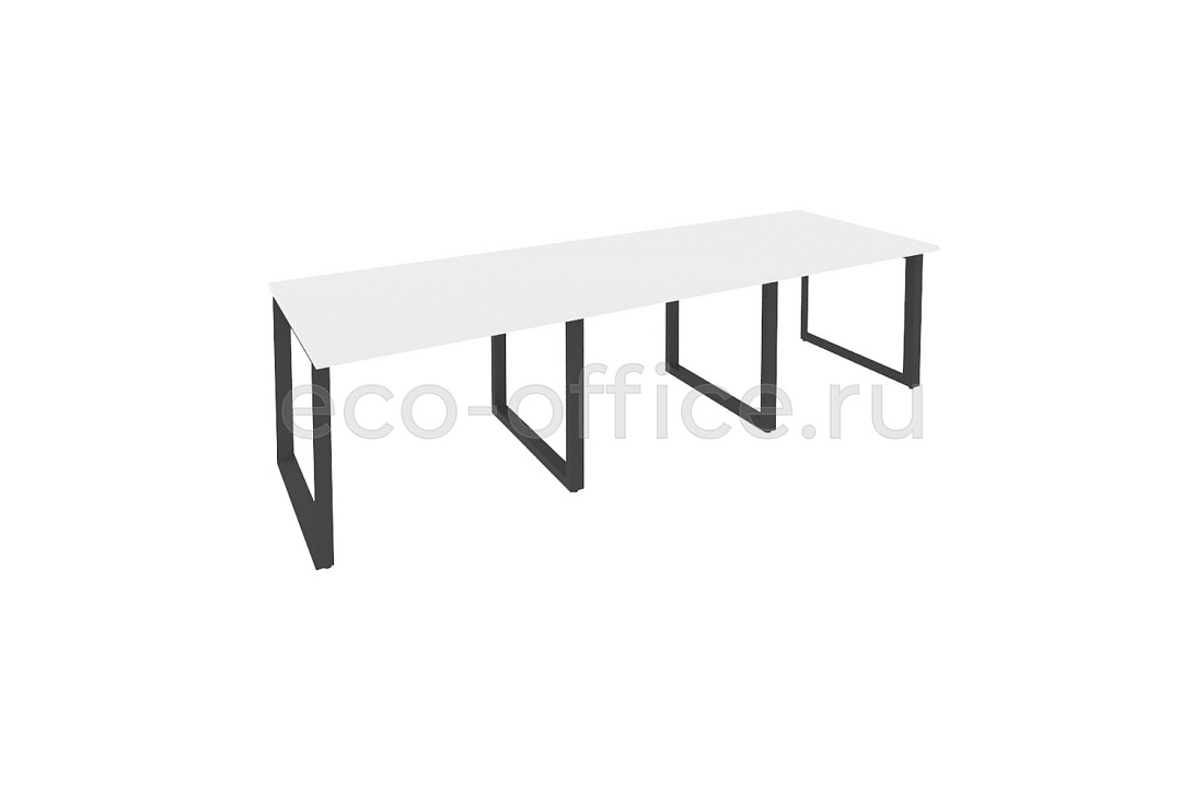 Стол переговорный (3 столешницы) ONIX O.MO-PRG-3.1 Белый Бриллиант / Антрацит металл  купить в Ростове на Дону