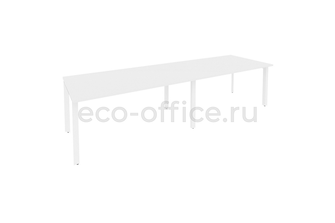Стол переговорный (2 столешницы) ONIX O.MP-PRG-2.4 Белый Бриллиант / Белый металл  купить в Ростове на Дону