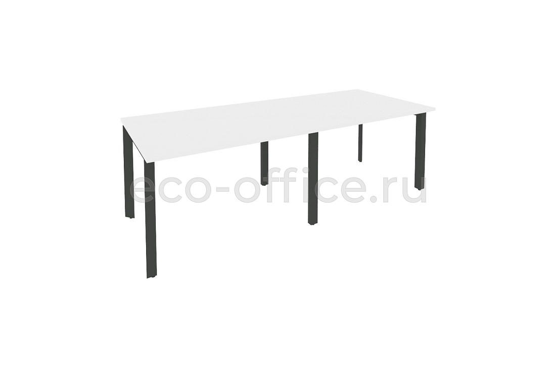 Стол переговорный (2 столешницы) ONIX O.MP-PRG-2.2 Белый Бриллиант / Антрацит металл  купить в Ростове на Дону
