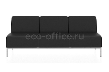 Прямой трехместный модуль КОМПАКТ экокожа Euroline 9100 Чёрный купить в Ростове на Дону