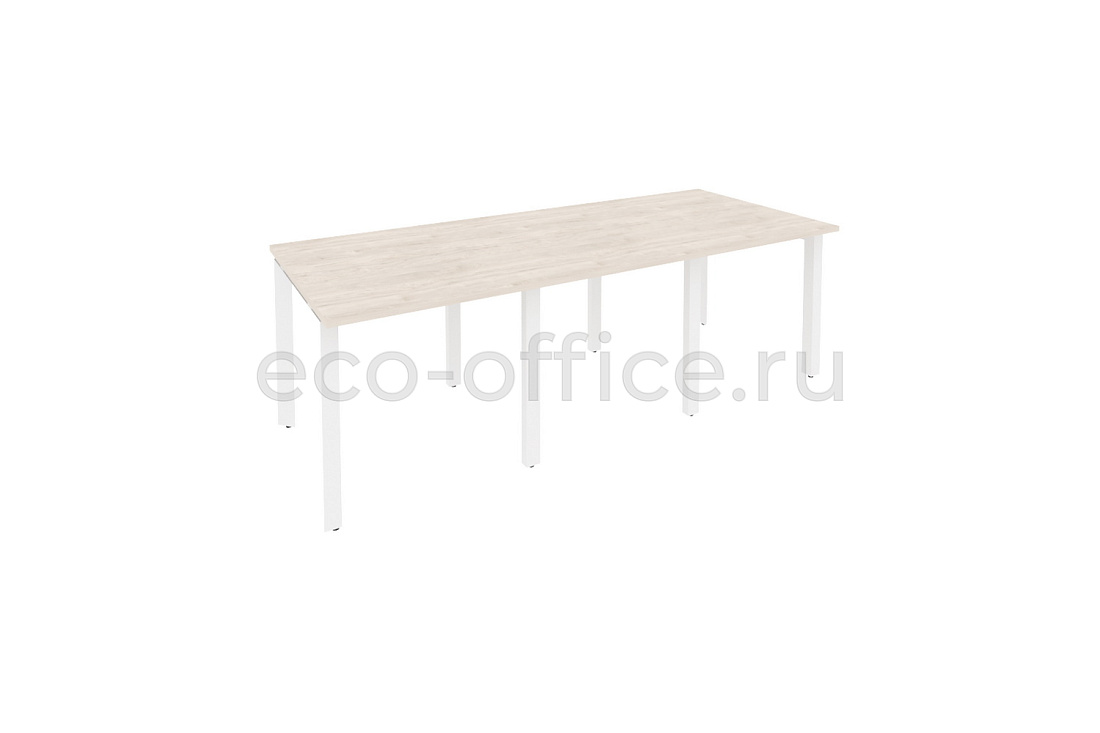 Стол переговорный (3 столешницы) ONIX O.MP-PRG-3.0 Денвер Светлый / Белый металл  купить в Ростове на Дону